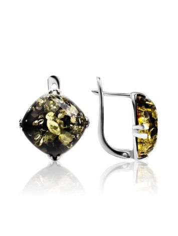 Square Cut Amber Earrings In Sterling Silver The Byzantium, image , picture 3