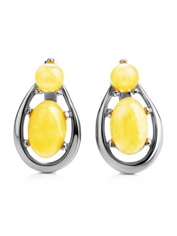 Butterscotch​ Amber Earrings In Sterling Silver The Prussia, image , picture 3