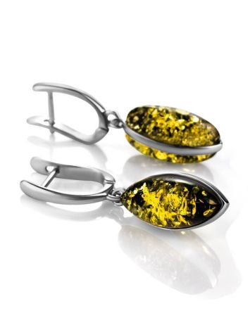 Green Amber Earrings In Sterling Silver The Amaranth, image , picture 3