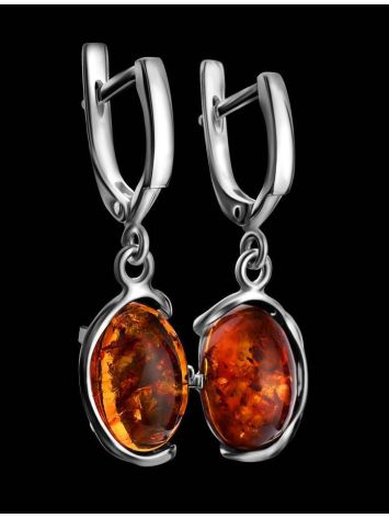 Drop Amber Earrings In Sterling Silver The Vivaldi, image , picture 3