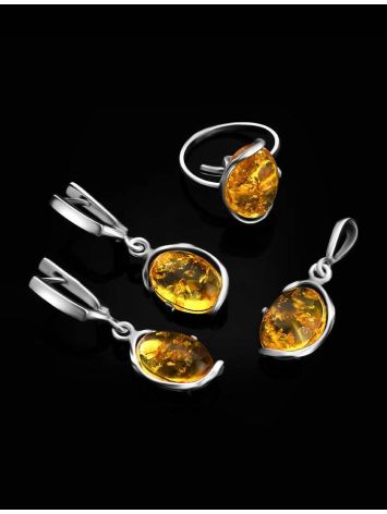 Oval Amber Earrings In Sterling Silver The Vivaldi, image , picture 6