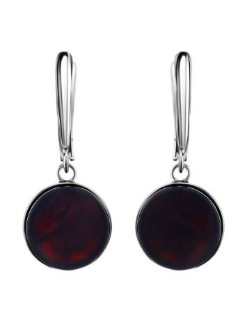 Stylish Silver Earrings With Cherry Amber The Furor, image , picture 3
