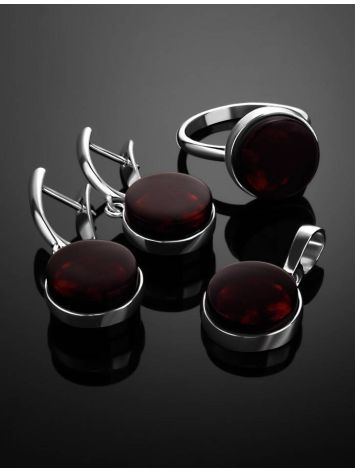 Stylish Silver Earrings With Cherry Amber The Furor, image , picture 5