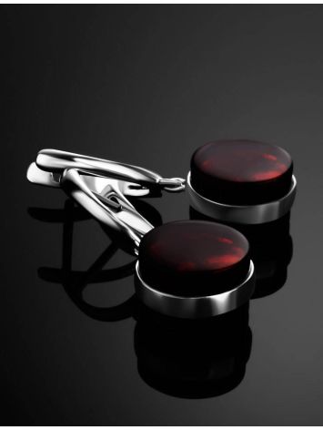 Stylish Silver Earrings With Cherry Amber The Furor, image , picture 2