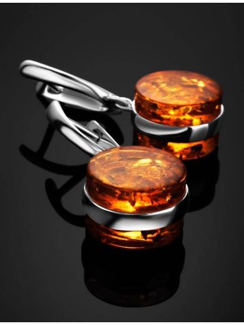 Sterling Silver Earrings With Luminous Lemon Amber The Furor, image , picture 2