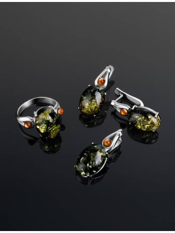 Green Amber Earrings In Sterling Silver The Prussia, image , picture 5