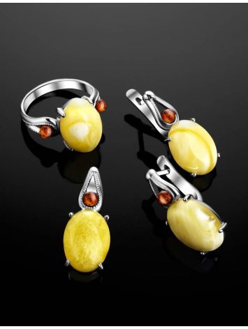 Lovely Amber Earrings In Sterling Silver The Prussia, image , picture 5