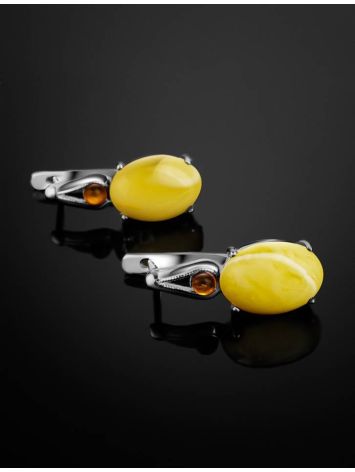 Lovely Amber Earrings In Sterling Silver The Prussia, image , picture 2