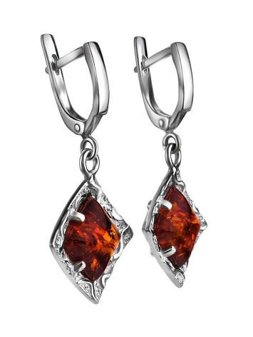 Drop Amber Earrings In Sterling Silver The Hermitage, image , picture 3