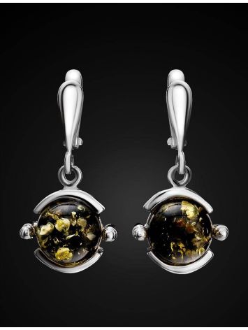 Drop Amber Earrings In Sterling Silver The Sphere, image , picture 2