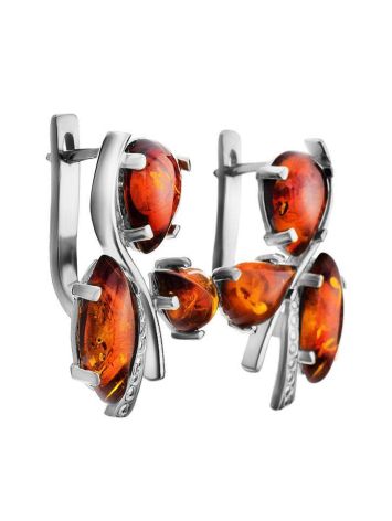Cognac Amber Earrings In Sterling Silver The Verbena, image , picture 3