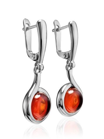 Lovely Silver Drop Earrings With Cognac Amber The Berry, image , picture 3
