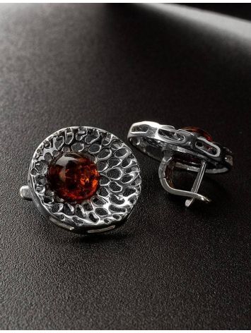 Cherry Amber Earrings In Sterling Silver The Venus, image , picture 3