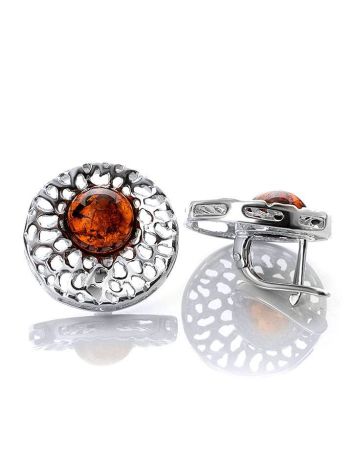 Cherry Amber Earrings In Sterling Silver The Venus, image , picture 4