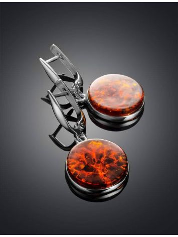 Symbolic Earrings Made With Amber And Sterling Silver The Tree Of Life, image , picture 2