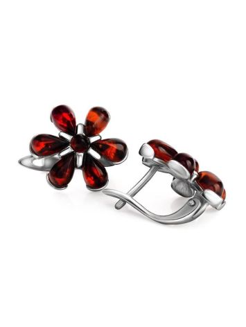 Floral Amber Earrings In Sterling Silver The Verbena, image , picture 3