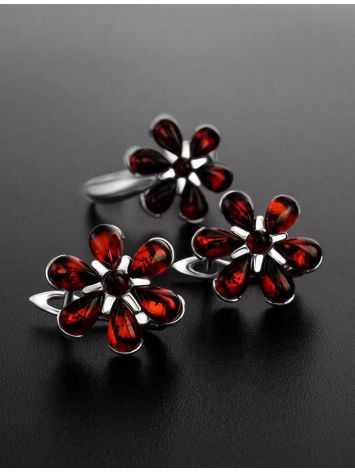 Floral Amber Earrings In Sterling Silver The Verbena, image , picture 4