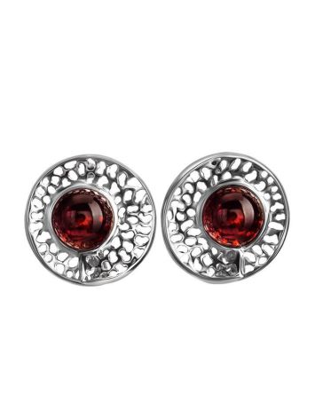 Cherry Amber Earrings In Sterling Silver The Venus, image , picture 3