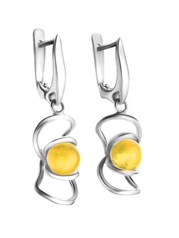 Drop Amber Earrings In Sterling Silver The Flamenco, image , picture 3