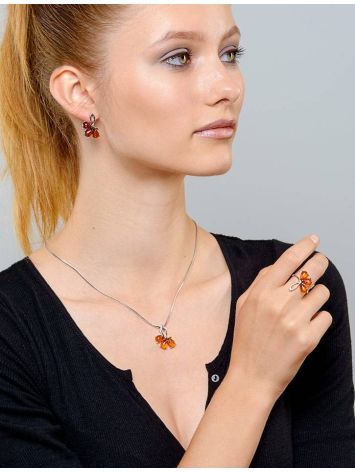 Amber Earrings In Sterling Silver The Dandelion, image , picture 2