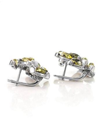 Latch Back Amber Earrings In Sterling Silver The Dahlia, image , picture 4
