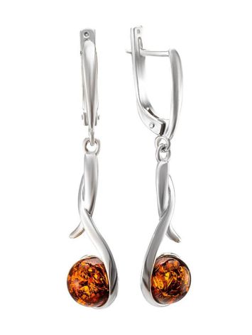 Chic Cognac Amber Earrings In Sterling Silver The Phoenix, image , picture 3
