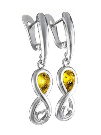 Lemon Amber Earrings In Sterling Silver The Amour, image , picture 3