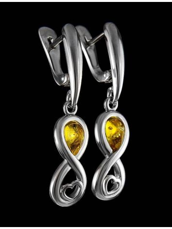 Lemon Amber Earrings In Sterling Silver The Amour, image , picture 2