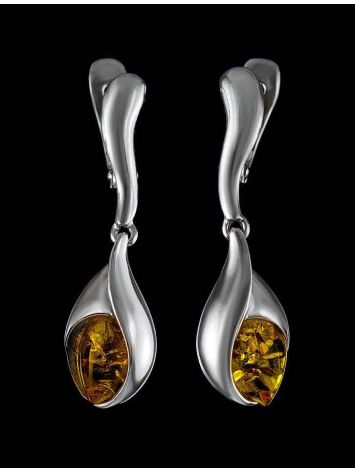 Lemon Amber Earrings In Sterling Silver The Peony, image , picture 2