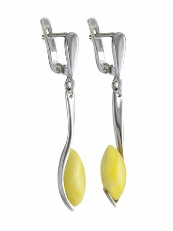 Adorable White Amber Earrings In Sterling Silver The Adagio, image , picture 3