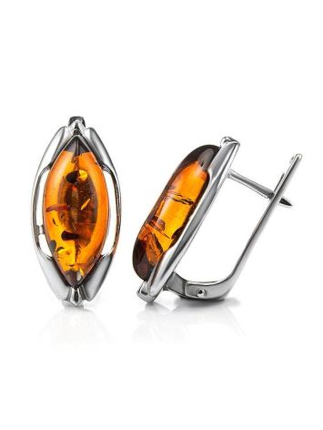 Elegant Amber Earrings In Sterling Silver The Ballade, image , picture 4