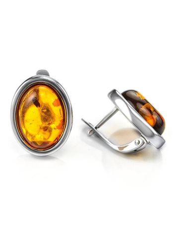 Sterling Silver Earrings With Cognac Amber The Goji, image , picture 3