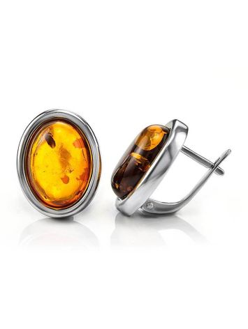 Sterling Silver Earrings With Cognac Amber The Goji, image , picture 4