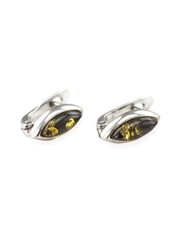 Delicate Silver Earrings With Green Amber The Amaranth, image , picture 2