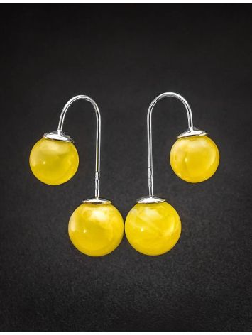 Bright Honey Amber Threader Earrings In Sterling Silver The Paris, image , picture 2