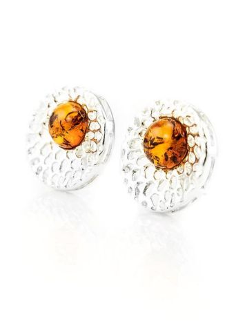 Cognac Amber Earrings In Sterling Silver The Venus, image , picture 3