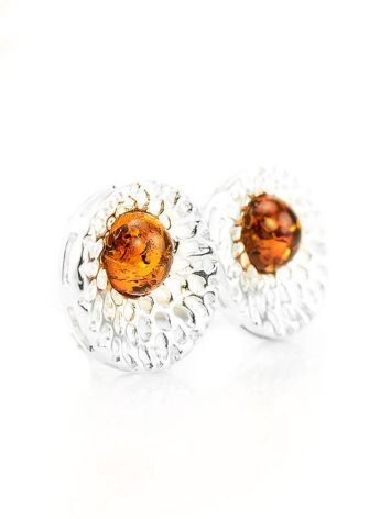 Cognac Amber Earrings In Sterling Silver The Venus, image , picture 4