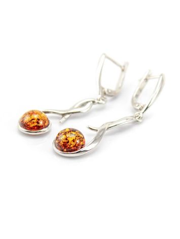 Chic Cognac Amber Earrings In Sterling Silver The Phoenix, image , picture 4