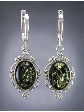 Drop Amber Earrings In Sterling Silver The Carmen, image , picture 2