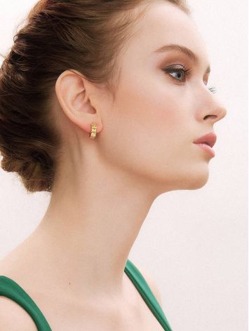 Hexagonal Gold Plated Silver Hoop Earrings The ICONIC, image , picture 3