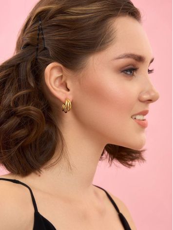 Gold Plated Silver Half Hoop Earrings The ICONIC, image , picture 4