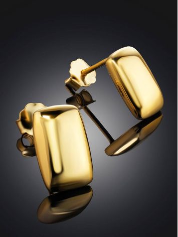 Stylishly Simplistic Gold-Plated Silver Earrings The Liquid, image , picture 2