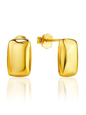Stylishly Simplistic Gold-Plated Silver Earrings The Liquid, image 