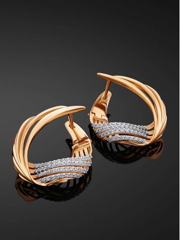 Wonderful Designer Gold Crystal Earrings, image , picture 2