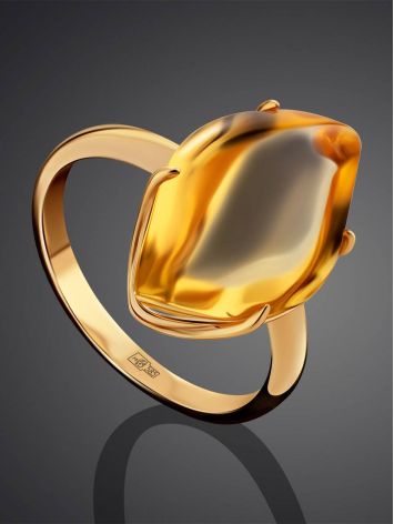 Chic Gold Citrine Ring, Ring Size: 9 / 19, image , picture 2