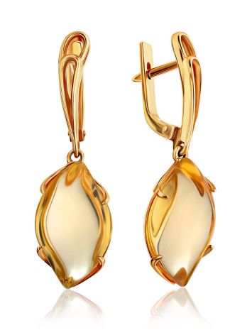 Fashionable Gold Citrine Dangle Earrings, image 