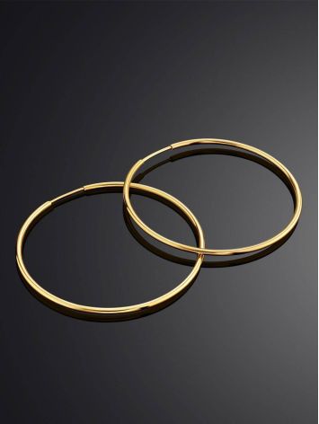 Stylish Sleek Golden Hoop Earrings, image , picture 2