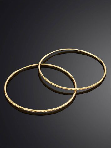 Fashionable Golden Hoop Earrings, image , picture 2