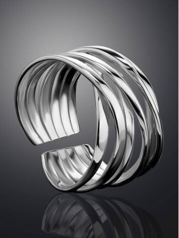 Twisted Silver Ring The ICONIC, Ring Size: Adjustable, image , picture 2