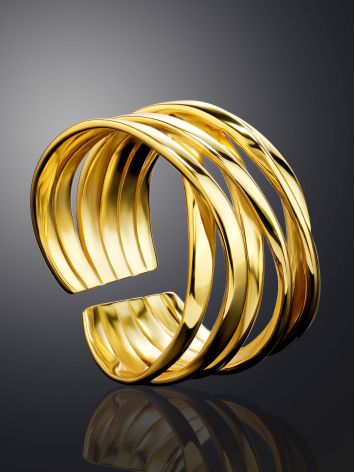 Twisted Gold Plated Silver Ring The ICONIC, Ring Size: Adjustable, image , picture 2